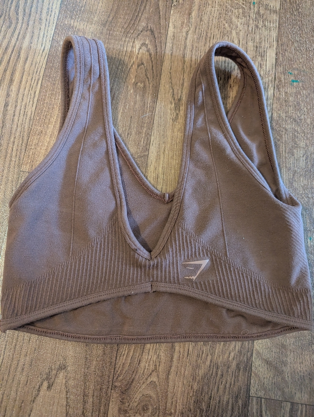 Gymshark Women's Rest Day Seamless Bralette Bra Brown Size S Small Sports Bra